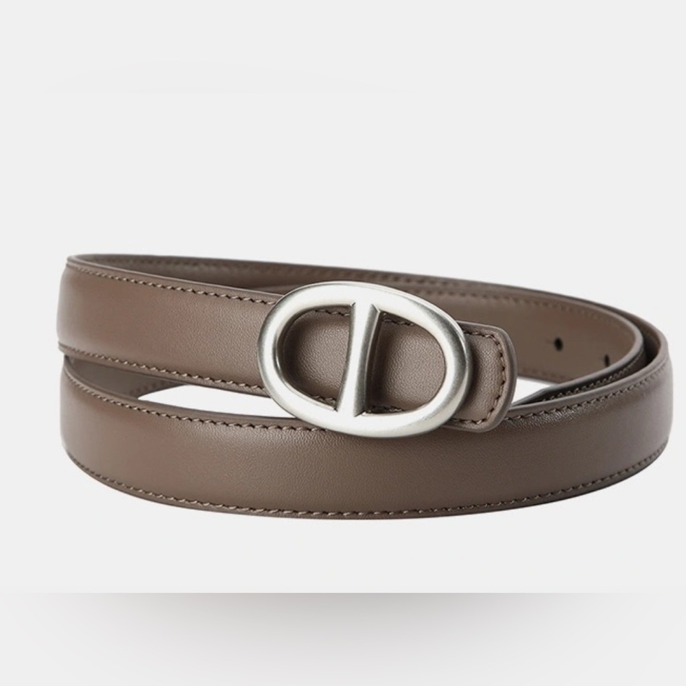Taupe Leather Belt